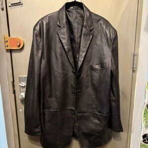 Vintage Black Leather Blazer / jacket
